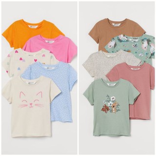 (H&M) Áo T-shirt cho bé gái HM lẻ 1 chiếc màu ngẫu nhiên