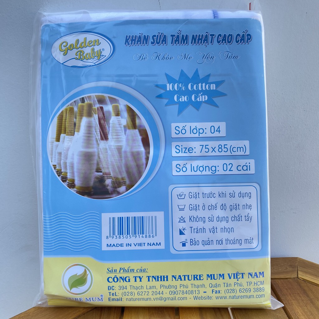 (Giá cho 1 khăn) Khăn sữa tắm, khăn xô tắm 100% cotton cao cấp an toàn cho bé - Nature Mum