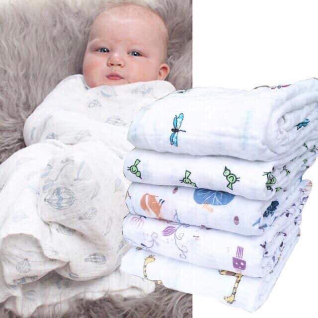 [XẢ KHO] Khăn muslin swaddle 100% Sợi Tre Cho Bé