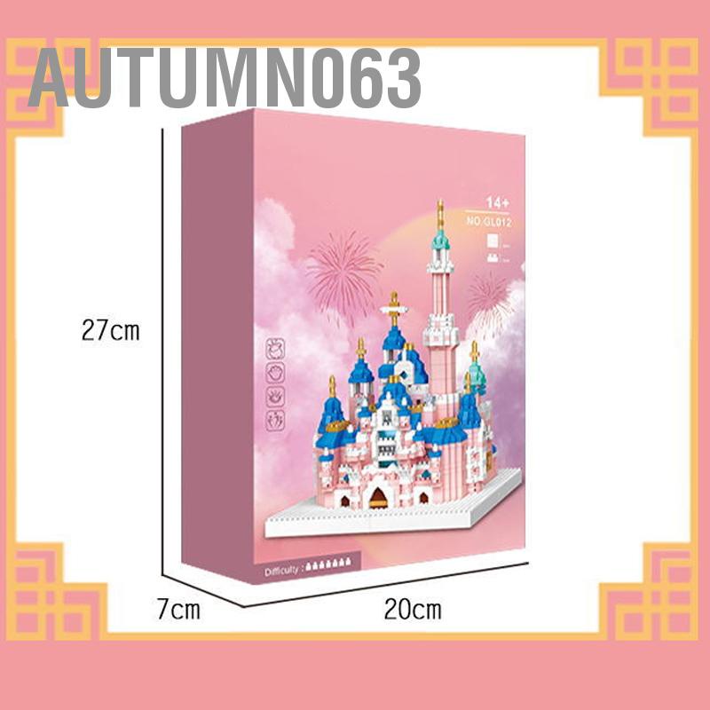 Autumn063 Khối xây dựng ước mơ Công chúa vi hạt học đồ chơi lâu đài cho bé gái