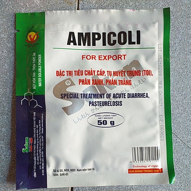 Ampicoli cho thú y đ,,i i,,ả phâ,n xanh trắng, to,,i r,ù, thú cưng chó mèo lợn gà vịt chim, gà đá, dê thỏ ngan, cút