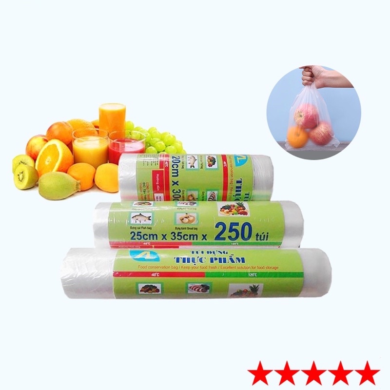 túi đựng thực phẩm tự phân huỷ nhiều size