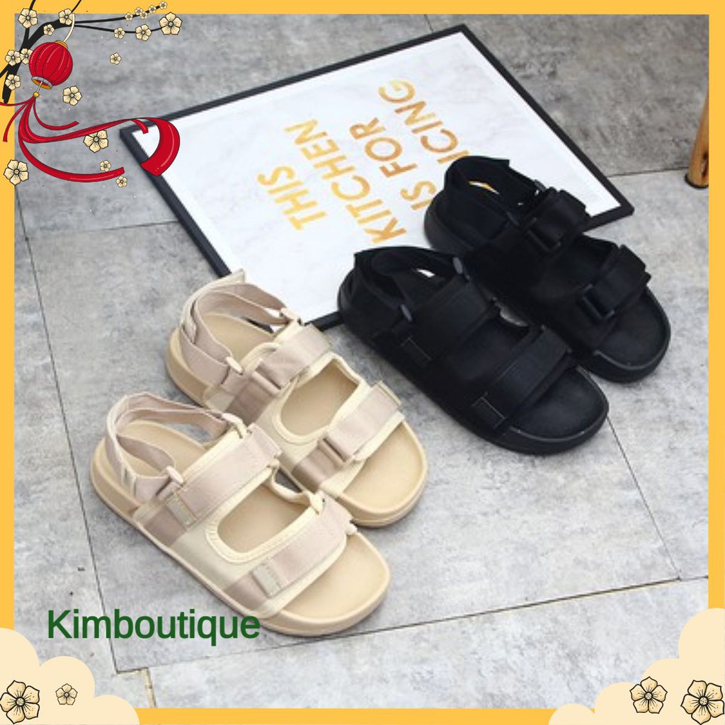 Sandal unisex nam nữ ulzzang đế bằng quai ngang Kimboutique