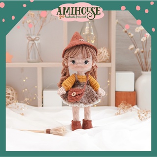 Búp bê Hazel xinh xắn bằng len móc handmade cho bé, gấu bông len móc, 100% sợi cotton - Ami House