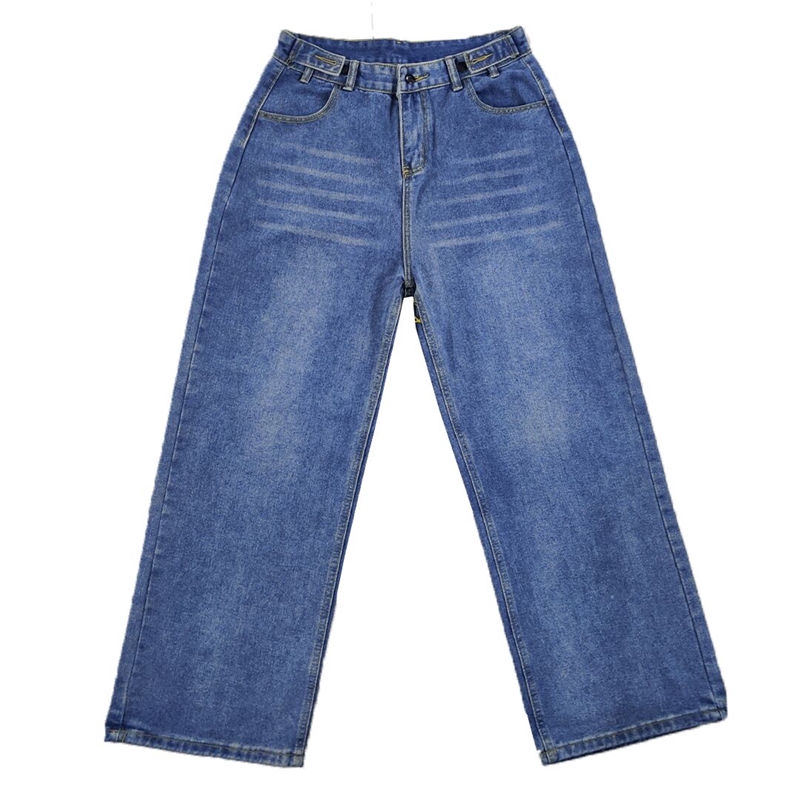 Quần jeans dài ống rộng lưng cao phong cách trẻ trung năng động cho học sinh | BigBuy360 - bigbuy360.vn