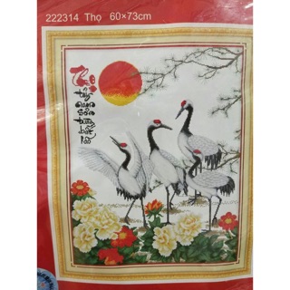 Tranh thêu chữ thập thọ 222314 60x73cm chưa thêu