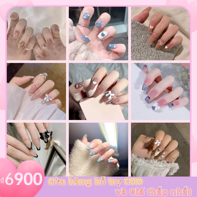2022 trend FL móng giả trong suốt set móng tay giả mẫu móng tay đẹp bộ set 24 móng giả mẫu móng tay đẹp móng tay giả đính nơ bộ móng tay giả móng tay giả nhọn móng tay giả giá rẻ bộ móng tay giả kèm keo