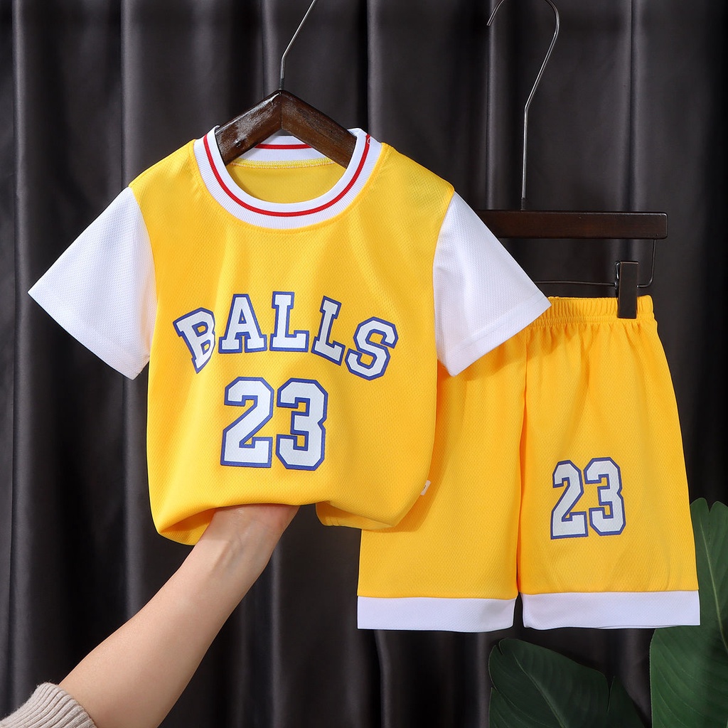 Bộ Đồ Thể Thao Bóng Rổ Ngắn Tay Nhanh Khô Thời Trang Mùa Hè Cho Bé Trai Và Gái