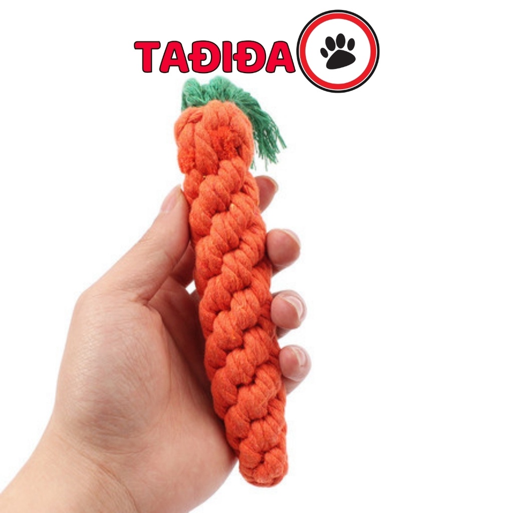 Đồ chơi luyện răng cho Chó - Dây Thừng Cà Rốt siêu bền - Tadida Pet