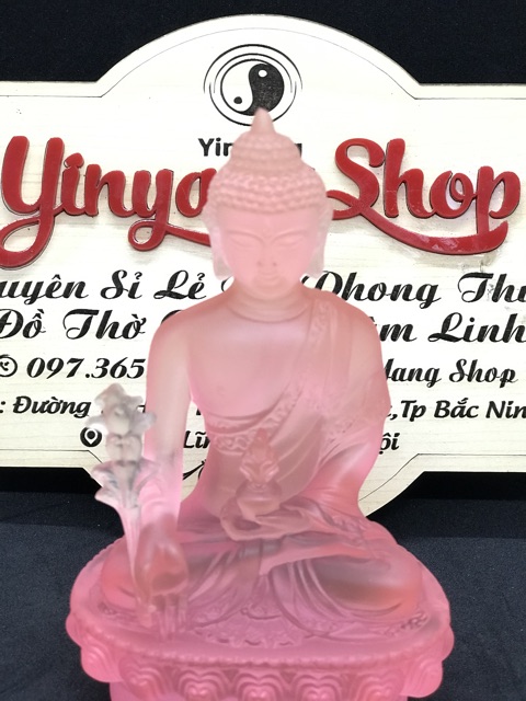 Tượng Phật Dược Sư Lưu Ly Màu Hồng 10cm