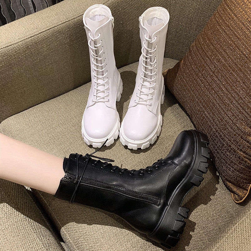 Giày Bốt Martin Vải Lụa Mỏng Đế Dày Tăng Chiều Cao Thời Trang 2020 Dành Cho Nữ | BigBuy360 - bigbuy360.vn