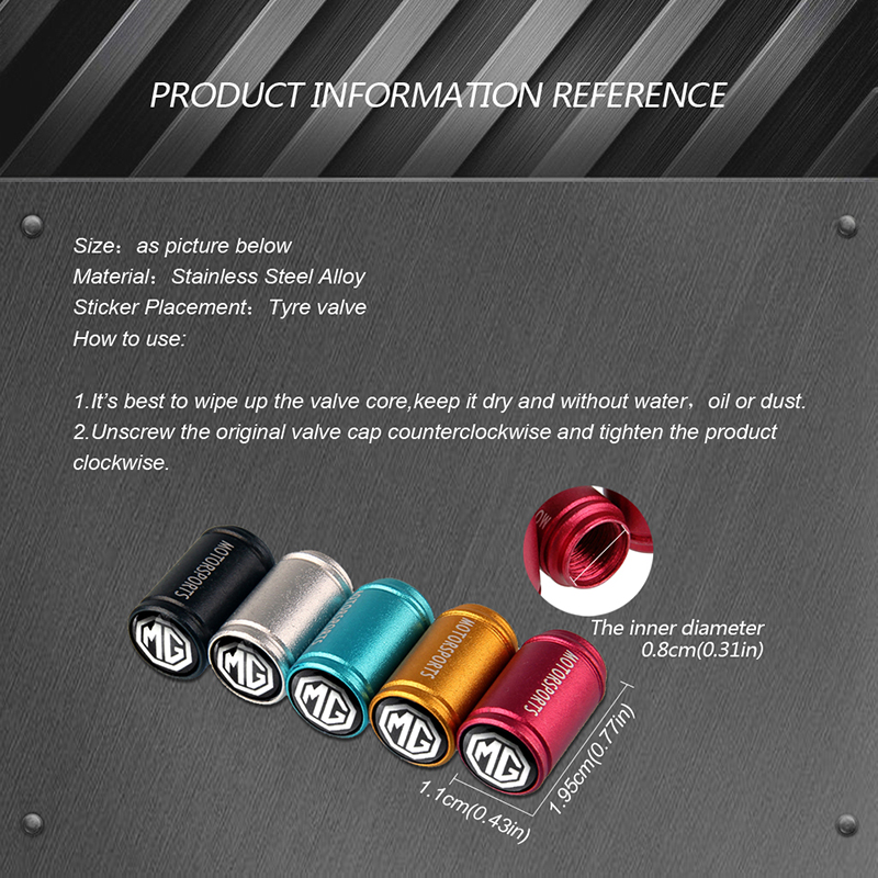 4 nắp đậy van bánh xe hơi chống bụi trang trí cho MG Zs Hs Mg3 Mg5 Mg6