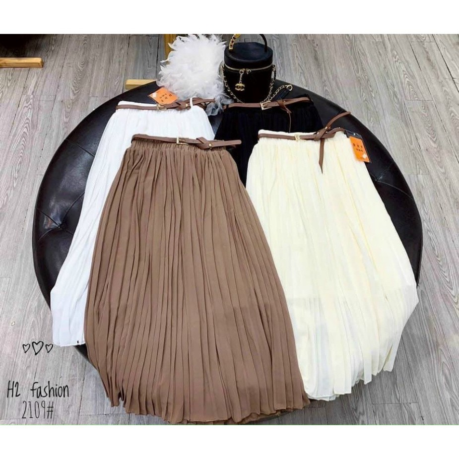 chân váy xếp ly nhỏ kèm đai vải lụa dohuongchuyensile | WebRaoVat - webraovat.net.vn