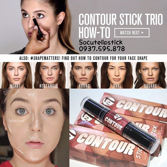 THỎI TẠO KHỐI + BẮT SÁNG 2 ĐẦU W7 HIGHLIGHT &amp; CONTOUR STICK