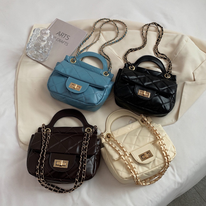 Túi đeo vai họa tiết hình thoi phong cách Hàn Quốc thời trang dành cho nữ IELGY