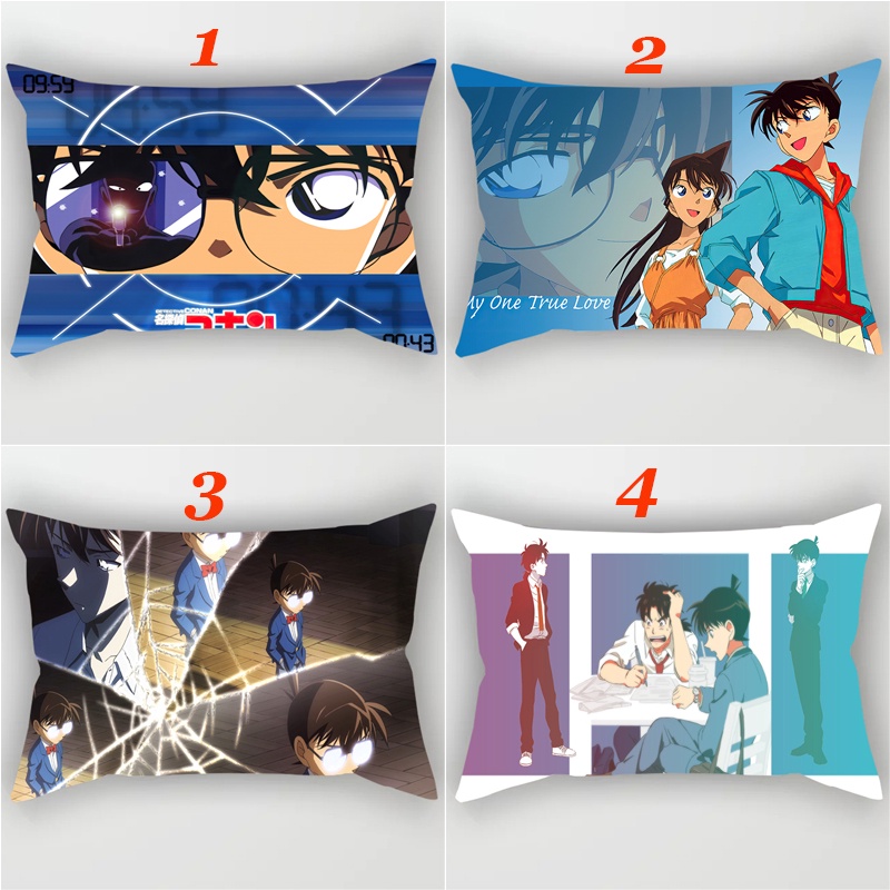 Vỏ Gối Hình Chữ Nhật In Hình Thám Tử Conan Một Mặt Trang Trí Nhà Cửa