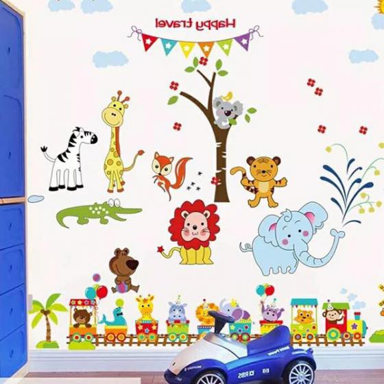 Decal dán tường vườn thú 05