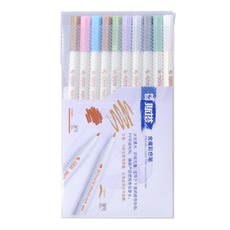 Bút đánh dấu 10 màu epoxy resin ánh kim tiện dụng