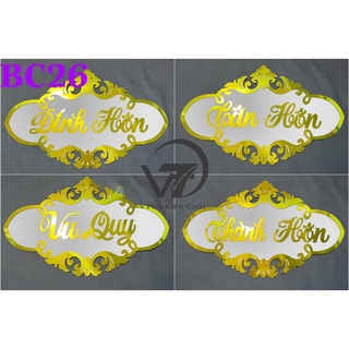 Bảng cổng thành hôn, tân hôn, vu quy, đính hôn alu/fomex bc26