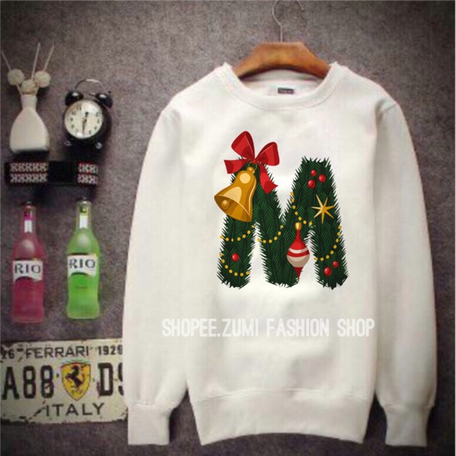 ÁO SWEATER NOEL THU ĐÔNG CHỮ M NAM NỮ ĐỀU MẶC ĐƯỢC