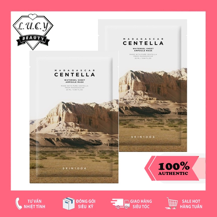 Hàng Hàn- Mặt Nạ Dưỡng Ẩm Và Làm Diu Da Skin1004 Madagascar Centella Watergel Sheet Ampoule Mask 25ml Chính Hãng 100%