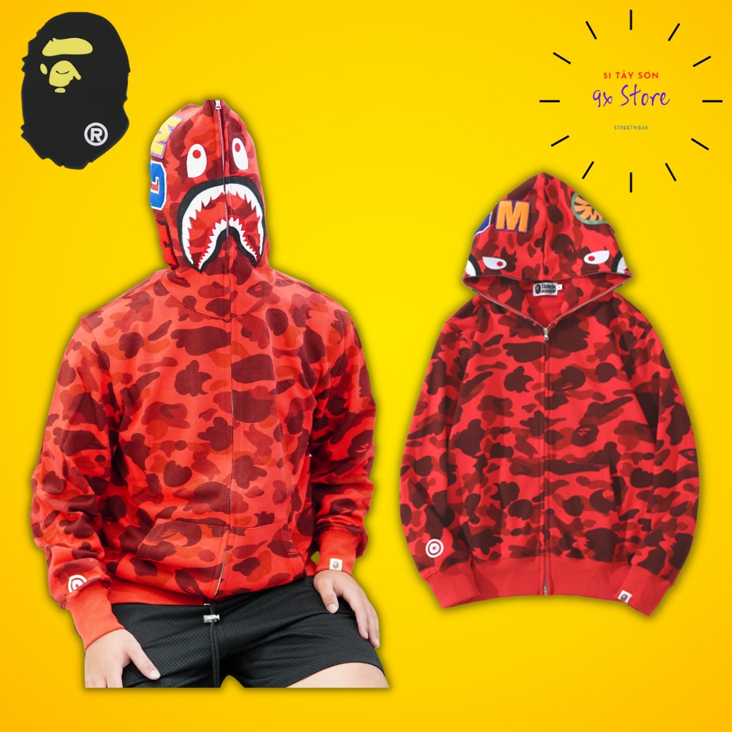 Áo Jacket Bape màu hường và đỏ hàng cao cấp ss2022