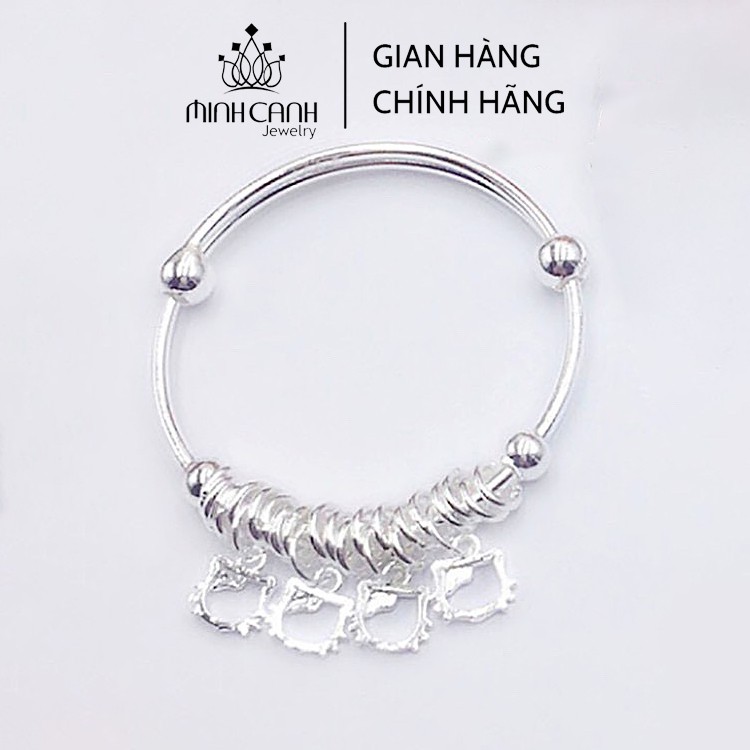 Lắc Bạc Trẻ Em Họa Tiết Mèo Treo - Minh Canh Jewelry