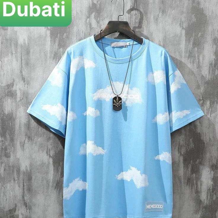 ÁO THUN HỌA TIẾT NGỰA MÂY TRỜI, ÁO THUN NAM NỮ TAY LỠ FROM RỘNG- DUBATI FASHION
