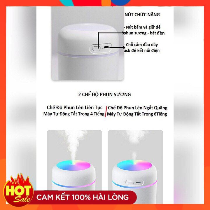 Máy tạo ẩm mini 🚛FREESHIP❣️khuyếch tán tinh dầu có đèn LED nhỏ xinh