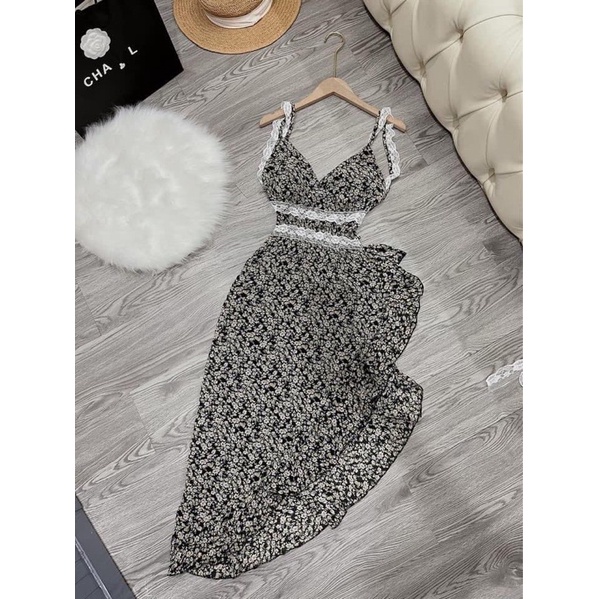 Đầm hoa phối ren