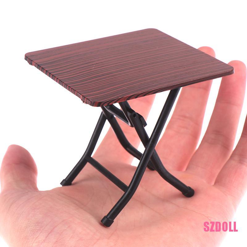 Bàn Ghế Xếp mini Tỉ Lệ 1:12 Cho Nhà Búp Bê SZDOLL6 Với 4 Ghế Đẩu
