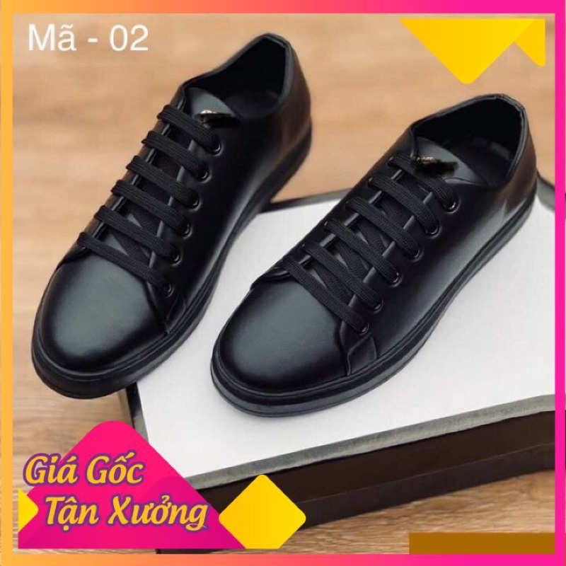 Giày Thể Thao Nam Buộc Dây - Màu Đen Đế Khâu Chắc Chắn, Ôm Chân