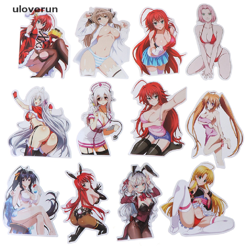 Bộ 100 Miếng Dán Trang Trí Sổ Tay / Vali / Laptop Họa Tiết Cô Gái Anime Gợi Cảm DIY