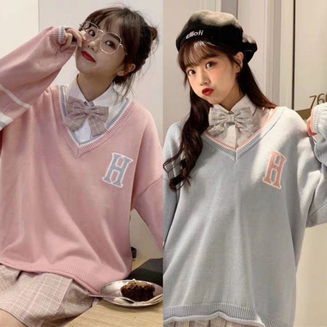 [ORDER] Áo khoác Len Gile hình chữ H Ulzzang cực dễ thương❌ y ảnh 100%👉 Kèm ảnh thật