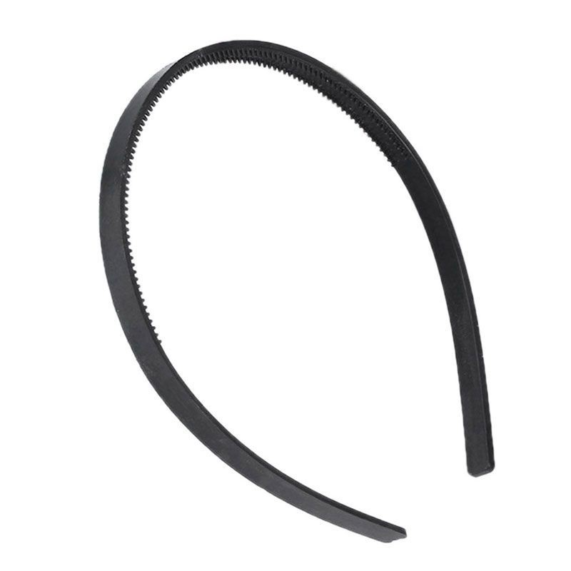 Bộ 3 cái băng đô acrylic 2 hàng răng rộng 7mm màu đen cho nữ