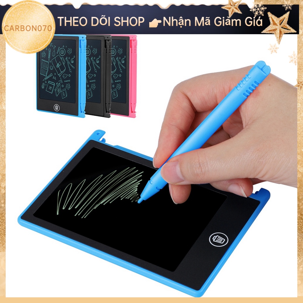 Hàng HOT Bảng Viết Tự Xoá- Vẽ LCD-Điện Tử Thông Minh Cho Bé 4.5 inch【Carbon070】