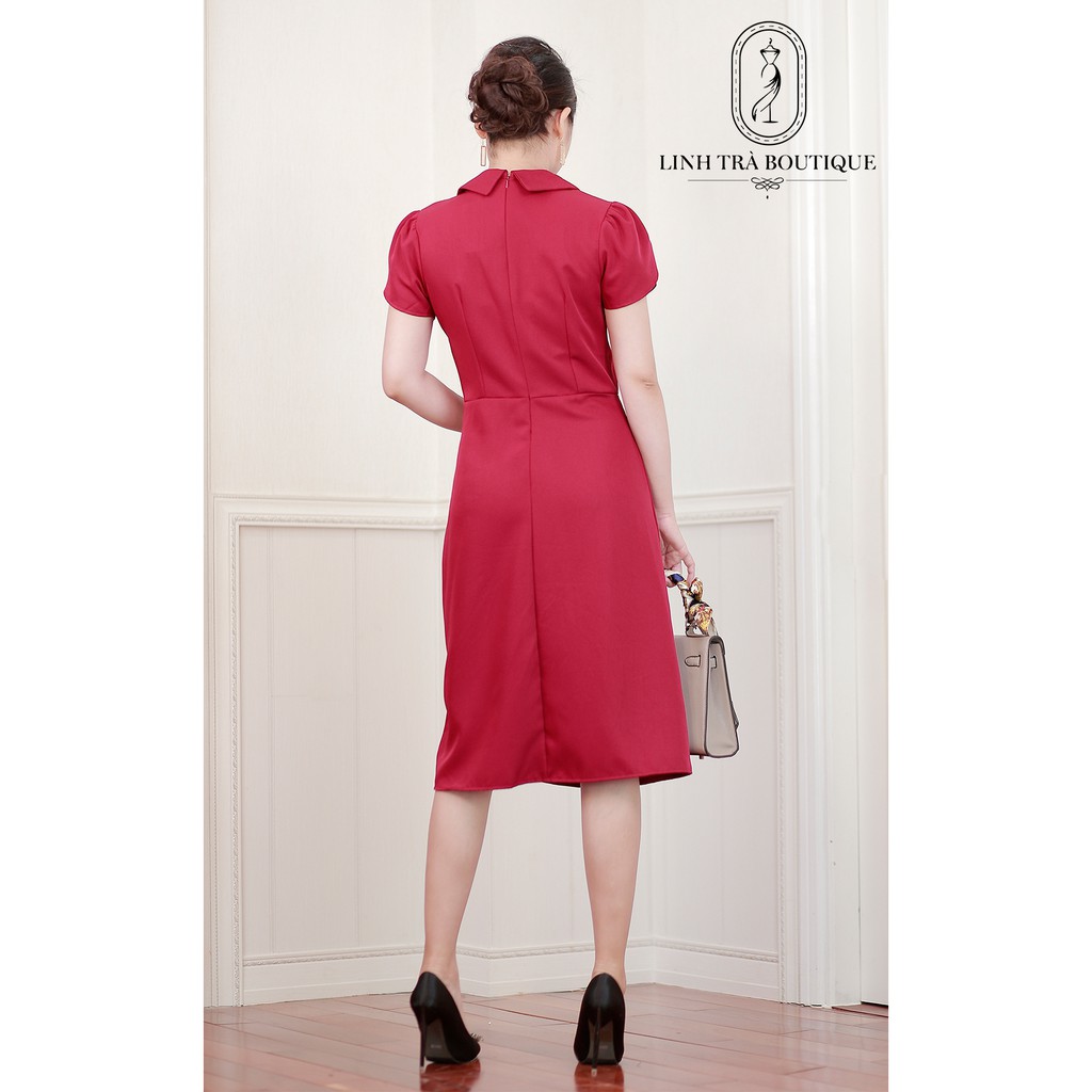 Đầm trung niên cao cấp [LINH TRÀ] đầm suông có nhúng bụng chất vải cotton lạnh cao cấp - mã TM 98 | BigBuy360 - bigbuy360.vn