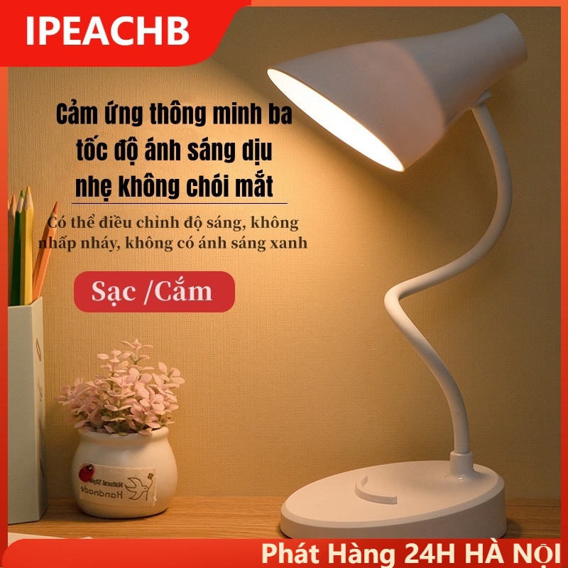 Đèn Học Để Bàn Chống Cận cho trẻ em Pin sạc tích điện 2000mAh bóng led cảm ứng không tỏa nhiệt với 3 chế độ