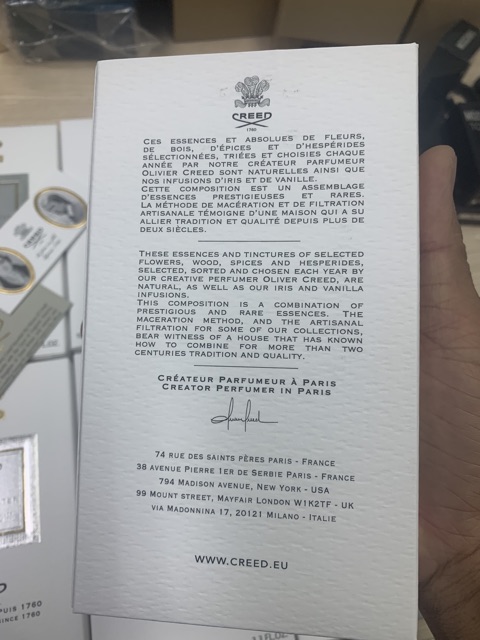 Nước hoa creed siverl moutain water 100ml full box