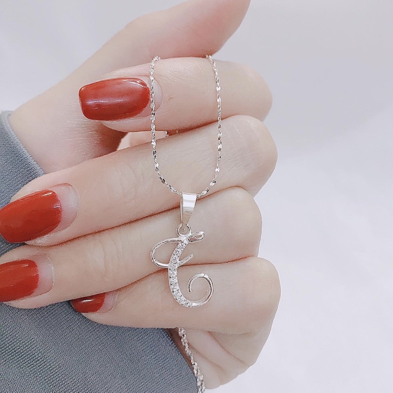 Dây chuyền chữ cái bạc ta - Dây chuyền nữ bạc ta mặt chữ cái - Vàng Bạc Khải Khải