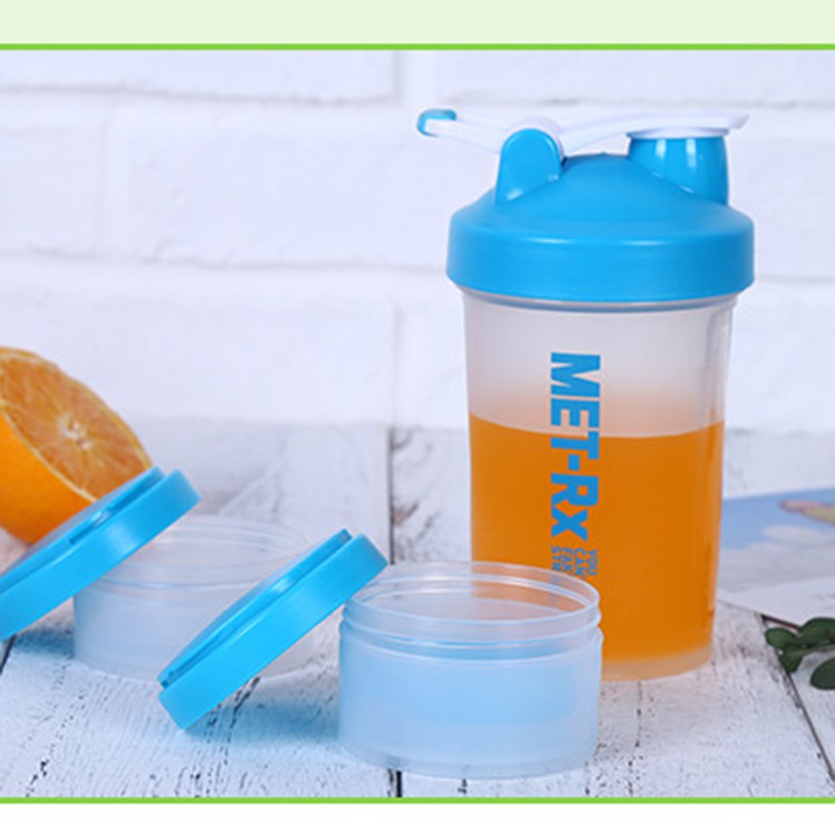 Bình nước thể thao - bình nước tập gym 3 ngăn 650ml Mẫu Mới