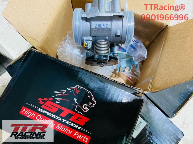 Họng xăng RRGS 34, 36mm gắn Suzuki Raider Satria Fi