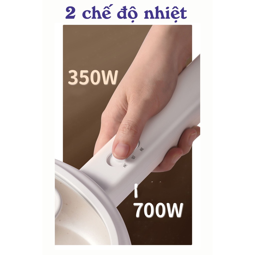 Nồi điện Hàn Quốc thương hiệu Huyndai gốm ceramic nấu ăn đa năng dung tích 1.5L bộ 5 m