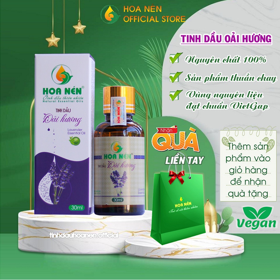 Tinh Dầu Oải Hương Nguyên Chất Hoa Nén 30ml - Giúp xông phòng khử mùi, giảm căng thẳng, xua đuỗi muỗi hiệu quả