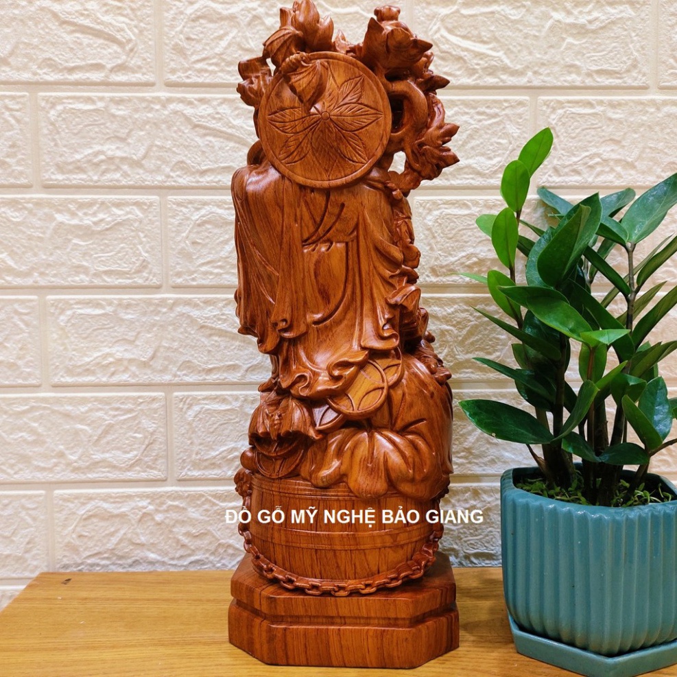 Tượng phật di lặc ngũ phúc gỗ hương cao 40 cm
