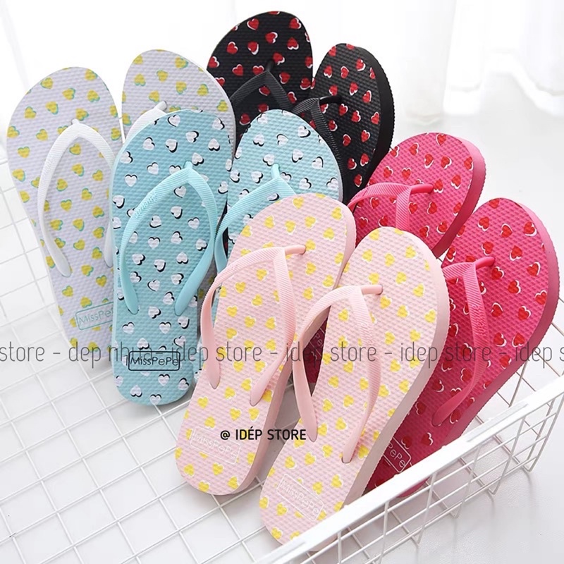 𝐢𝐃É𝐏 𝐃𝐋𝟎𝟗𝟏 Dép tông nữ kẹp xỏ ngón họa tiết Trái Tim nhiều màu thời trang đi biển mùa hè, đi dạo, đi chơi