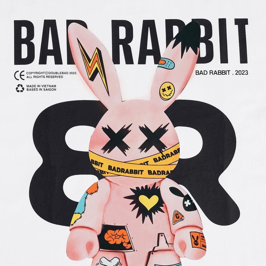 Áo Thun Unisex Bad Rabbit White - Grafflex Arts Rabbit Tee - Local Brand Chính Hãng