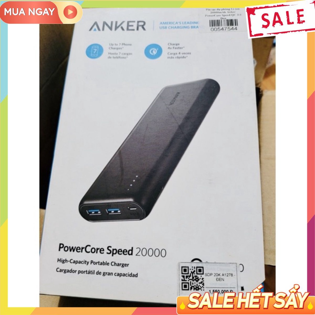 Pin Dự Phòng Anker PowerCore Speed 20000 QC 3.0 & PowerIQ - A1278