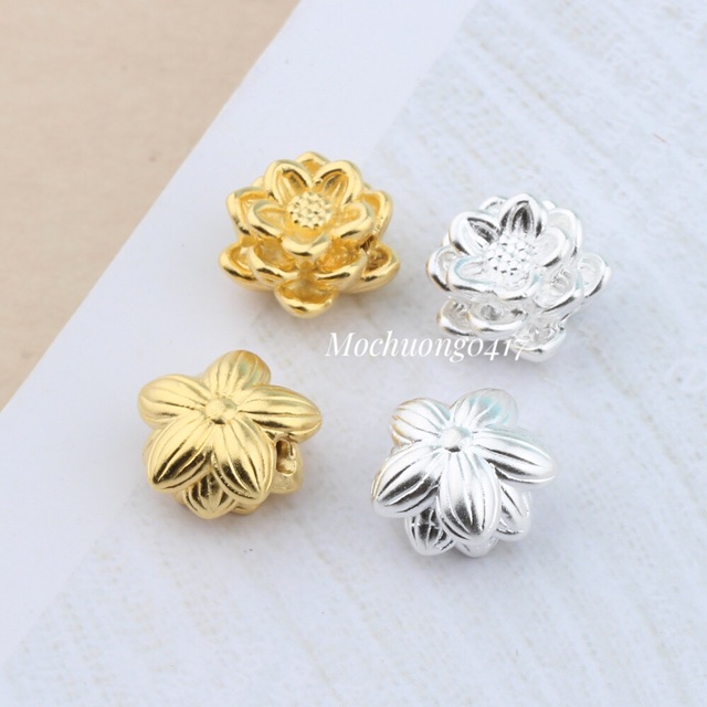 [S925] Charm bạc hoa sen mix vòng tay, vòng cổ, trang trí - MH144