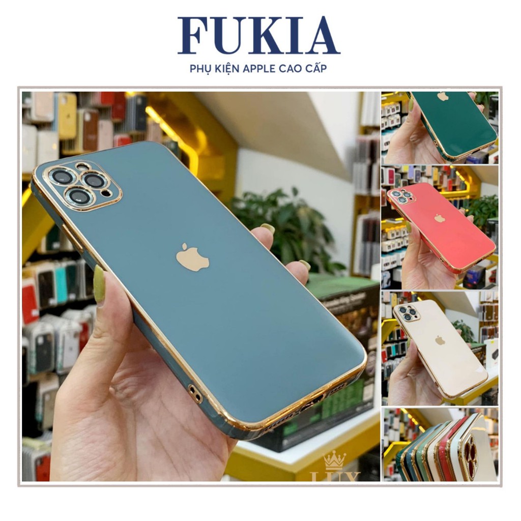 Ốp dẻo mạ viền gold vuông sang trọng dành cho ip12/12pro/12promax/ 11/11pro/11promax | BigBuy360 - bigbuy360.vn